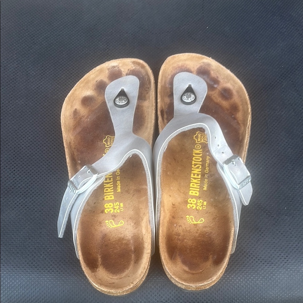 Birkenstock Metallic Silver Sandals